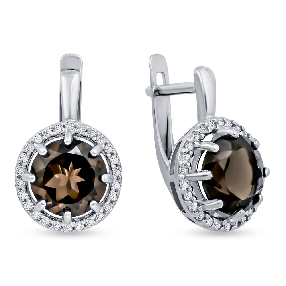 

Серьги из серебра 585Gold 702012101, раухтопаз, 702012101