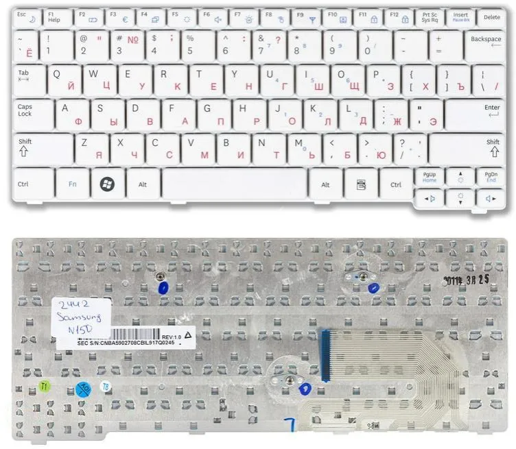 Клавиатура для ноутбуков Samsung N100 N128 N140 N150 N158 N145 N144 N148 NB20 NB30 Series,