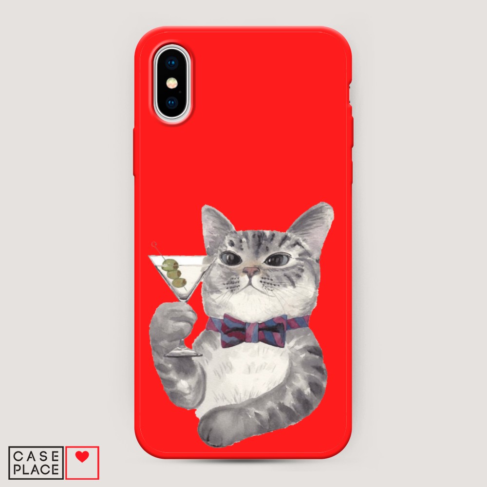 

Матовый силиконовый чехол "Кот джентльмен" на Apple iPhone XS Max (10S Max), Кот джентльмен