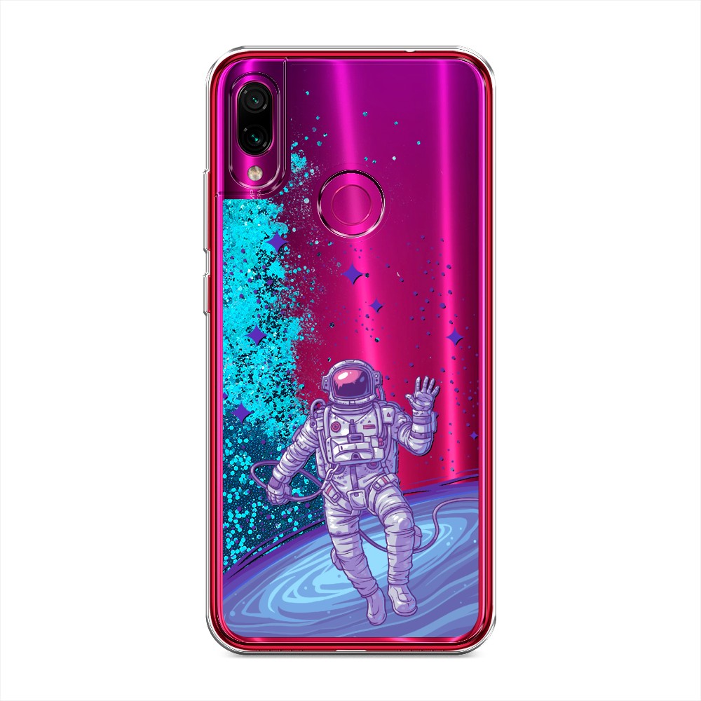 

Жидкий чехол с блестками "Космонавт в открытом космосе" на Xiaomi Redmi Note 7