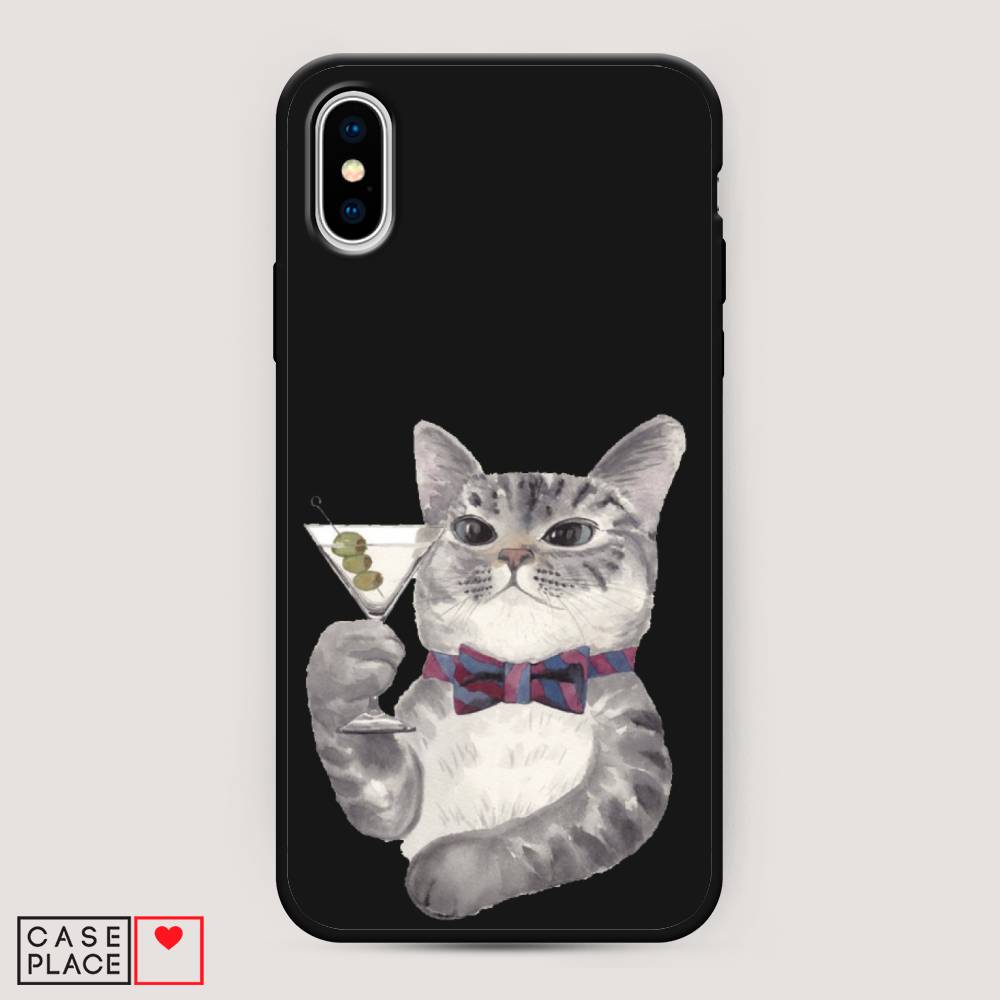 

Матовый силиконовый чехол "Кот джентльмен" на Apple iPhone XS Max (10S Max), Кот джентльмен
