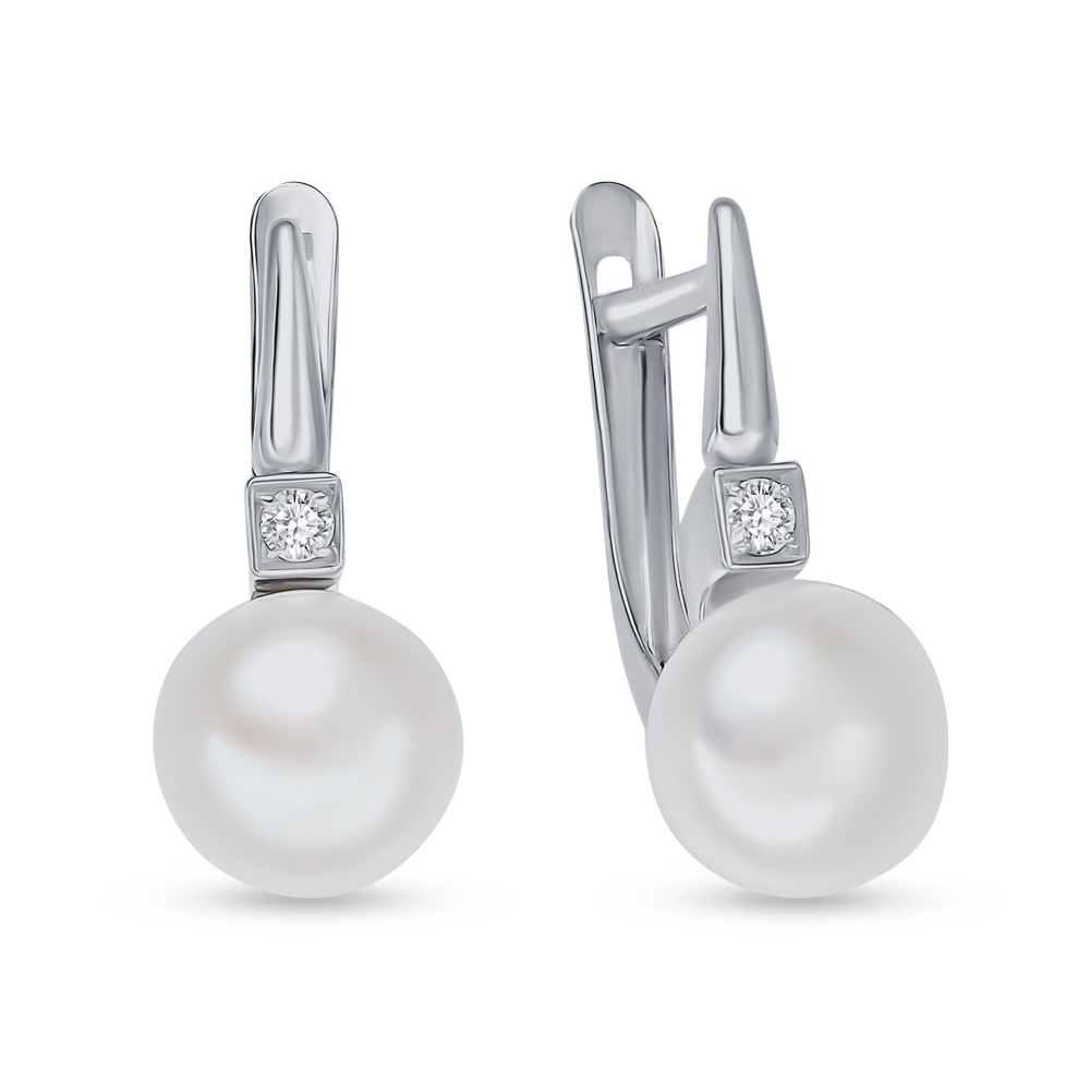 

Серьги из серебра 585Gold 702011615, жемчуг культивированный; фианит, 702011615