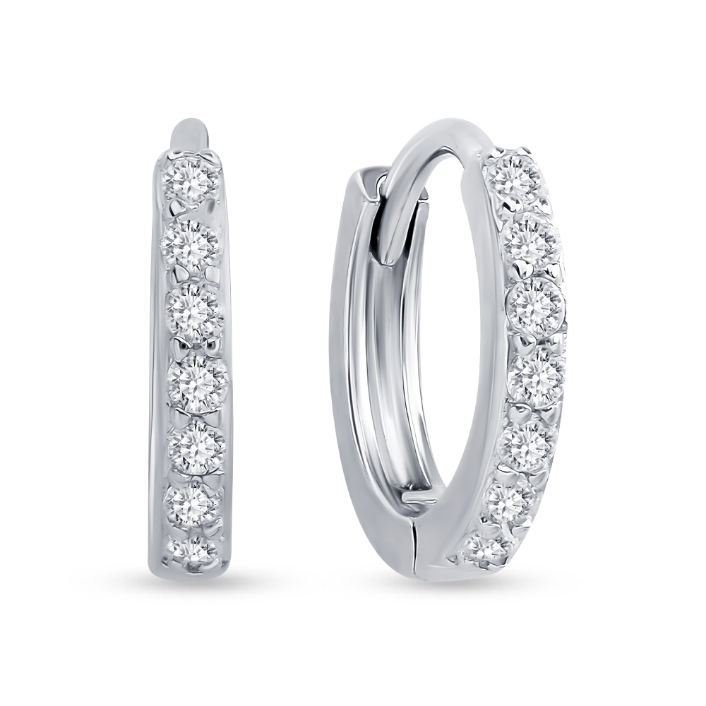 

Серьги конго из серебра 585Gold 702009067, фианит, 702009067