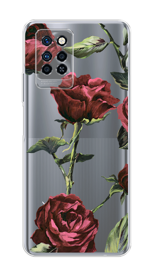 

Чехол Awog на Infinix Note 10 Pro "Бордовые розы фон", Разноцветный, 3100150-8
