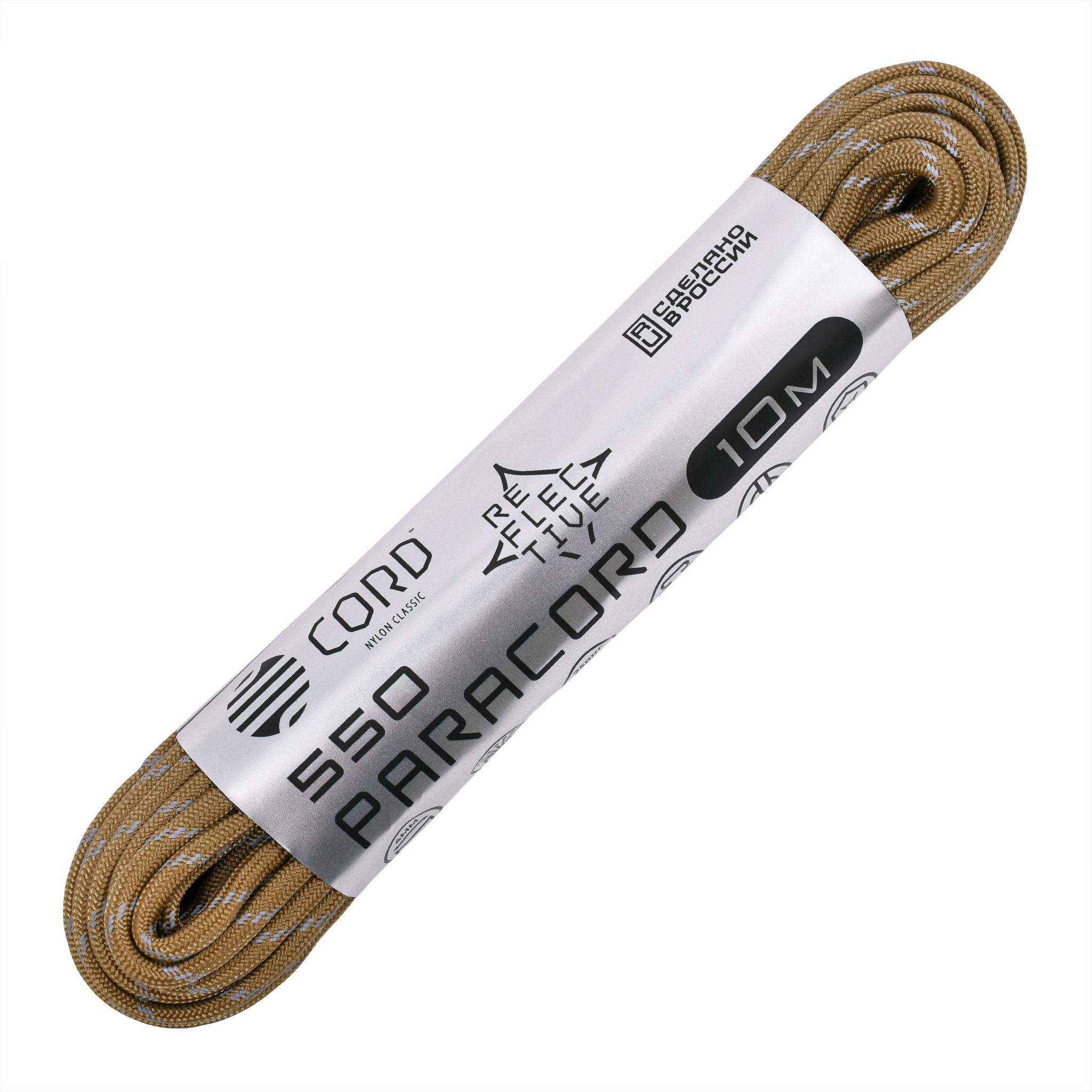 

Паракорд 550 CORD nylon 10м световозвращающий (coyote), Классический