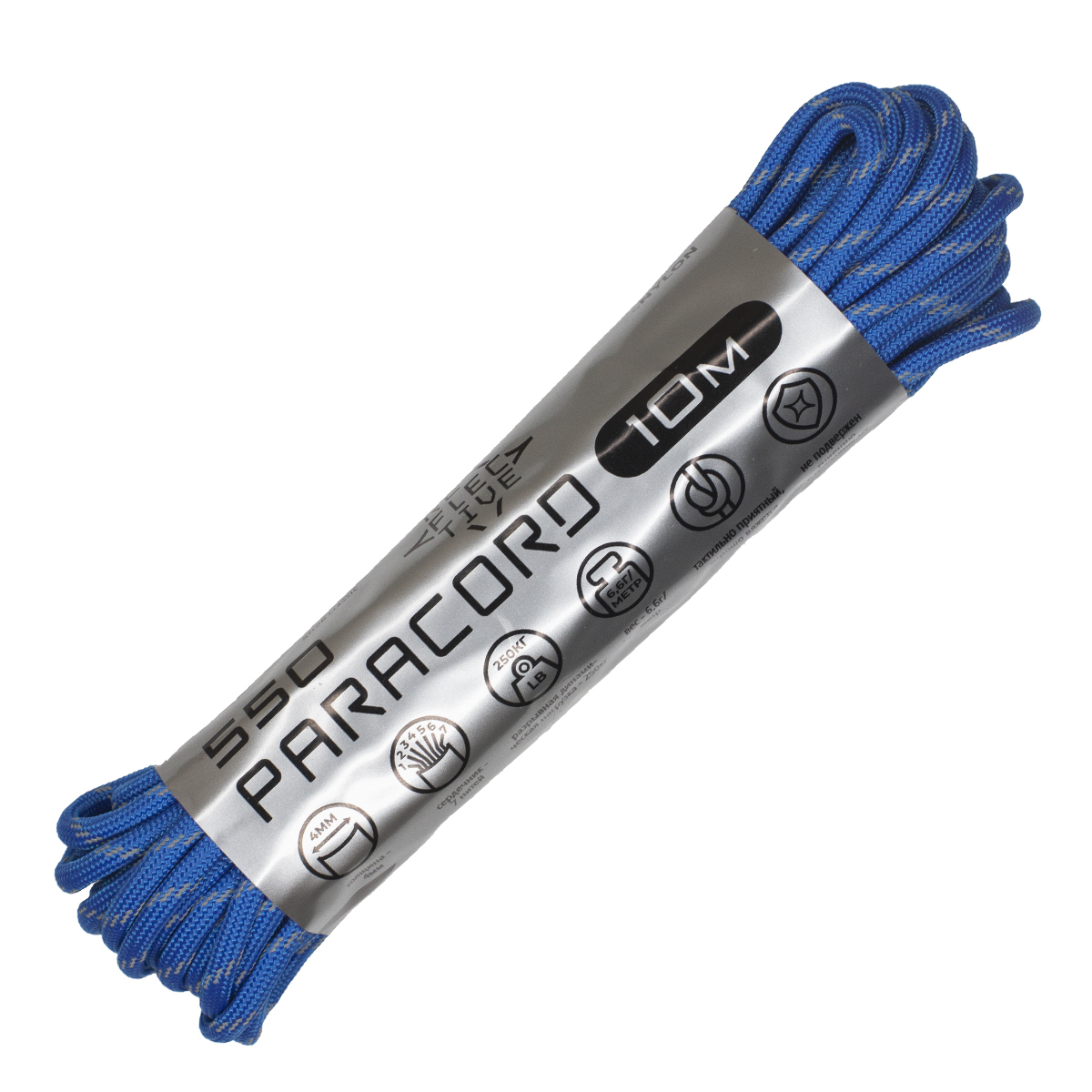 

Паракорд 550 CORD nylon 10м световозвращающий (blue), Классический