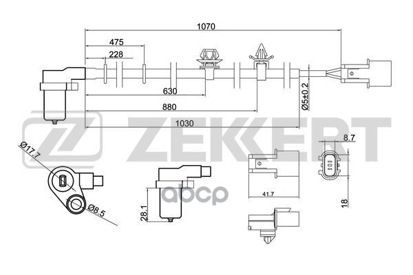 

Датчик Abs Задн. Прав. Mitsubishi Lancer Vii 03- Zekkert Se-6157