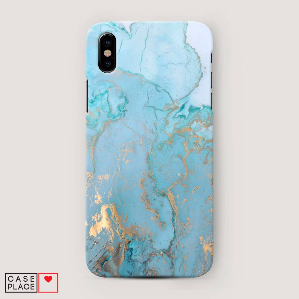 

Пластиковый чехол "Голубой мрамор рисунок" на Apple iPhone XS Max (10S Max), 11920-2