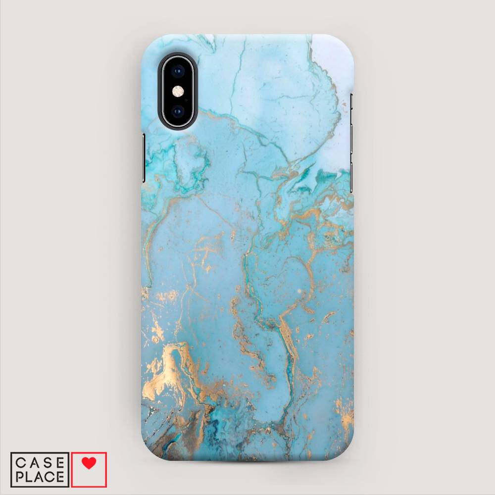 

Пластиковый чехол "Голубой мрамор рисунок" на Apple iPhone X (10), 11020-2