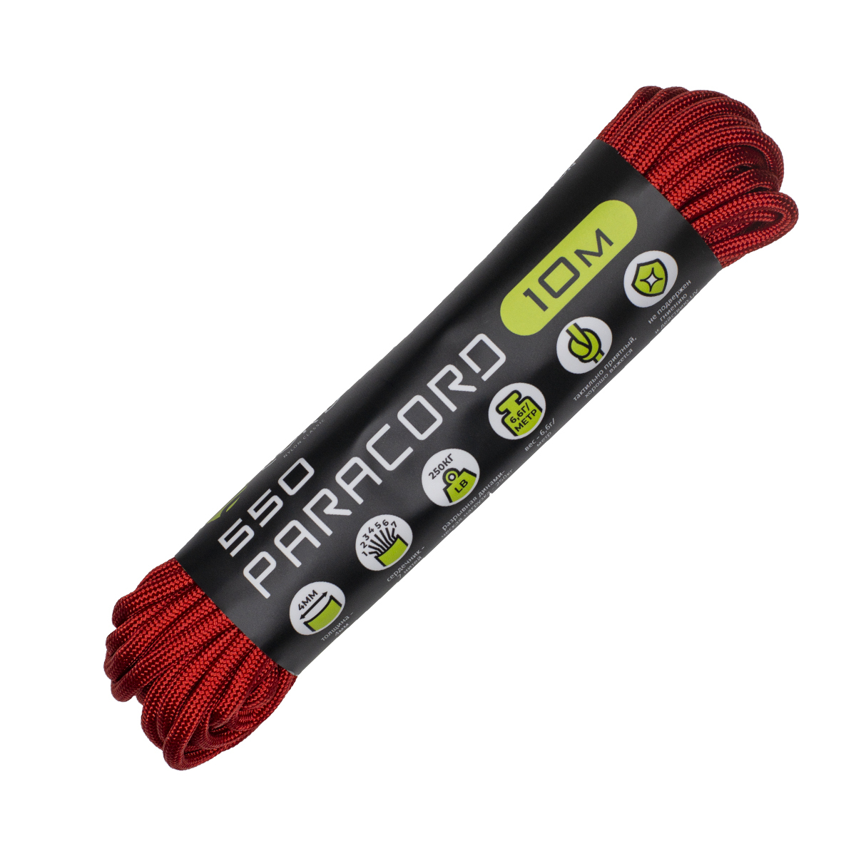 

Паракорд 550 CORD nylon 10м (red), Классический