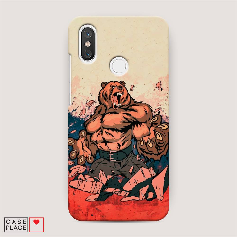 

Пластиковый чехол "Медведь с флагом РФ" на Xiaomi Mi 8, 33520-1