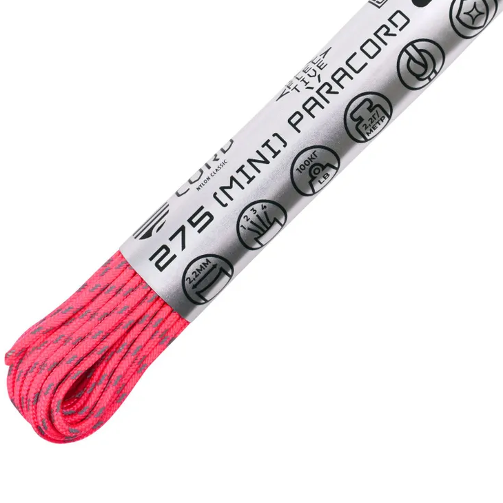 

Паракорд 275 (мини) CORD nylon 30м световозвращающий (neon pink), Мини