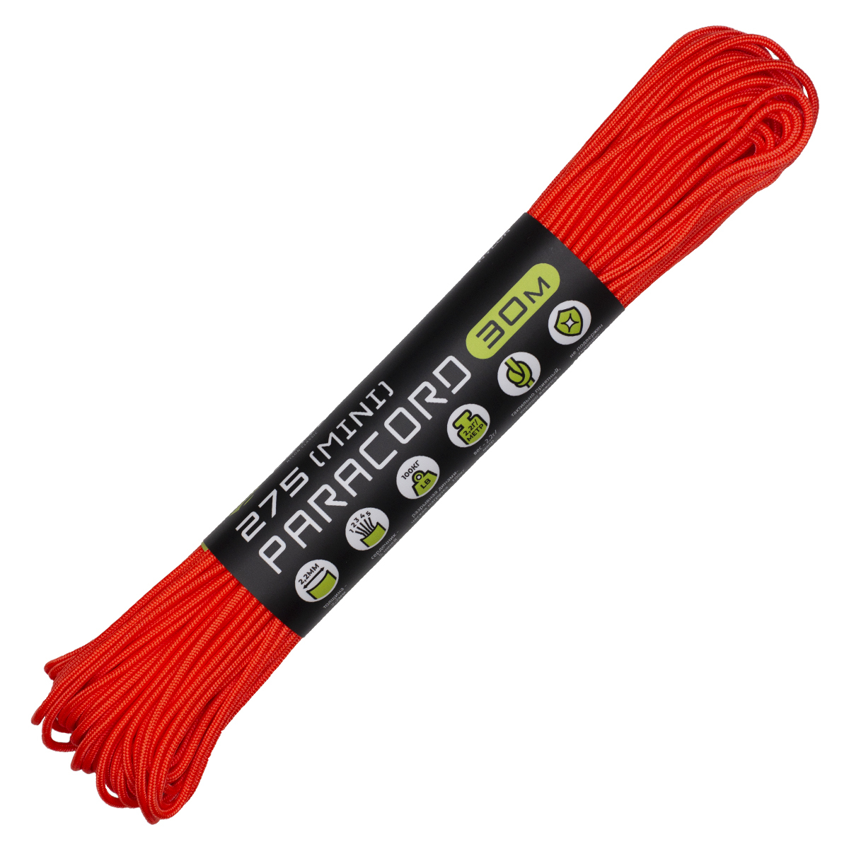 

Паракорд 275 (мини) CORD nylon 30м (neon orange), Мини