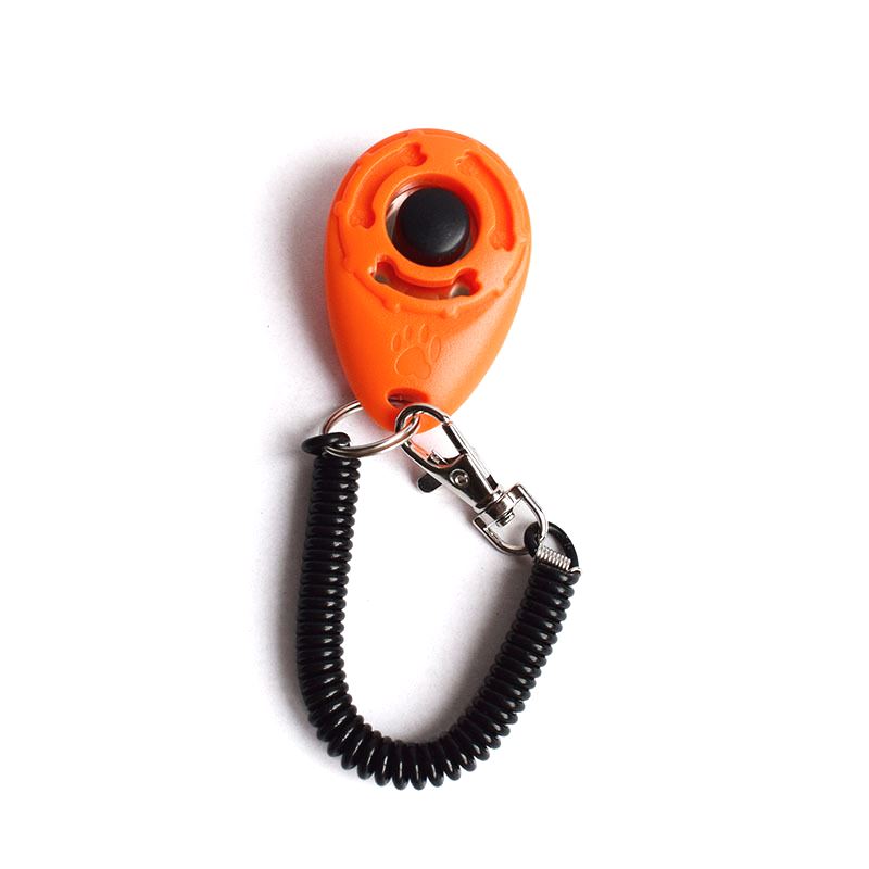 Кликер для дрессировки собак на браслете с карабином, Bentfores, темно-оранжевый