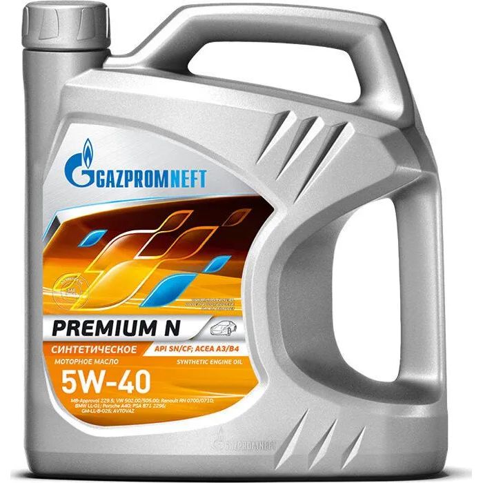 Моторное масло Gazpromneft синтетическое 5W40 Premium N Sn/Cf A3/B4 5л