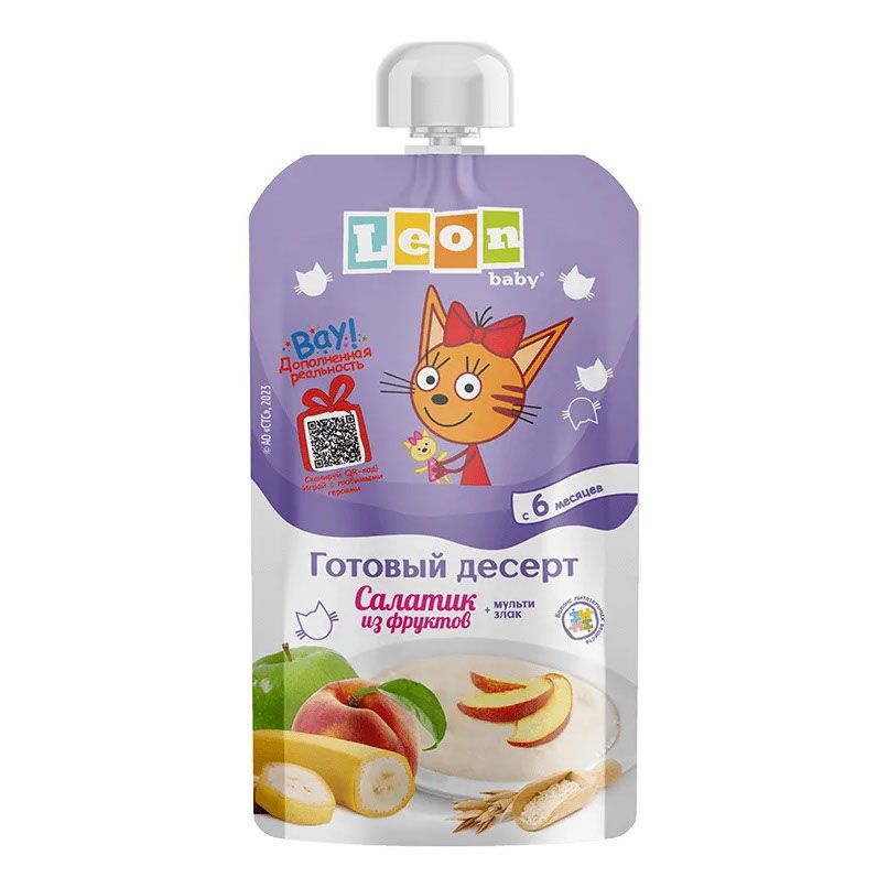 

Пюре Leon Baby Салатик из фруктов и мультизлаков с 6 месяцев 115 г