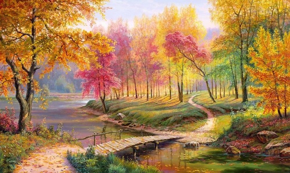 

Рисунок на ткани «Красочная осень»