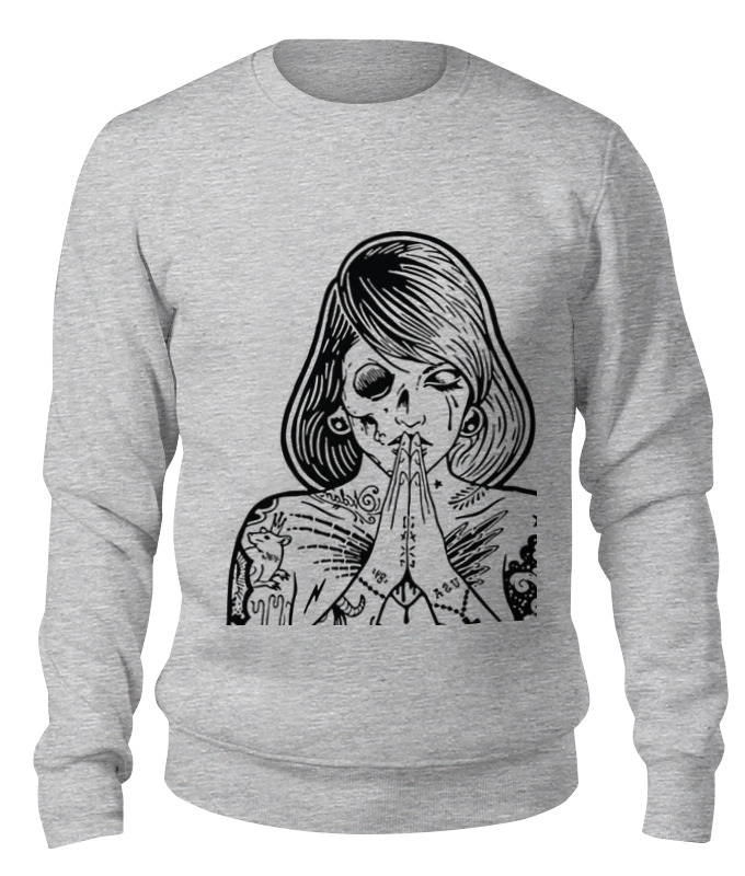 

Свитшот унисекс Printio Cartoon zombie серый 2XL, Cartoon zombie