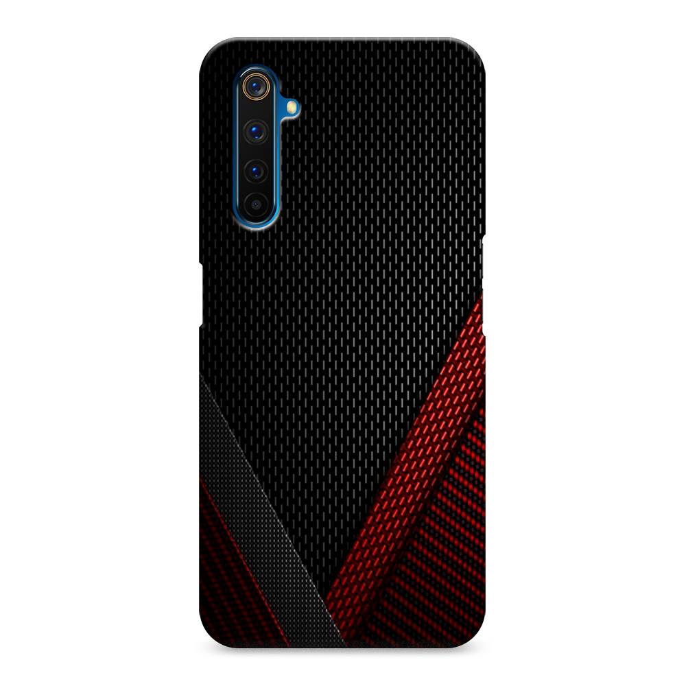 

Пластиковый чехол "Красный карбон" на Realme 6 Pro, 252820-2