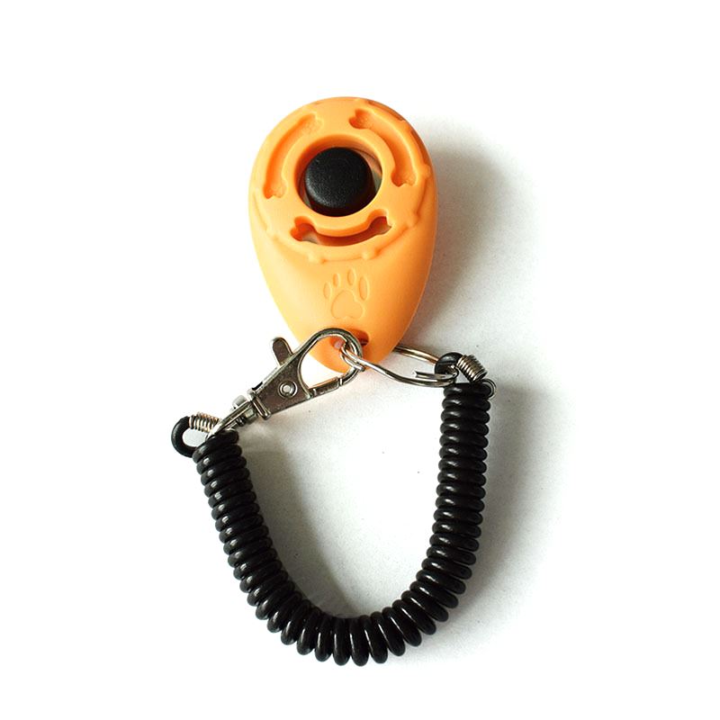 Кликер для дрессировки собак на браслете с карабином, Bentfores, светло-оранжевый