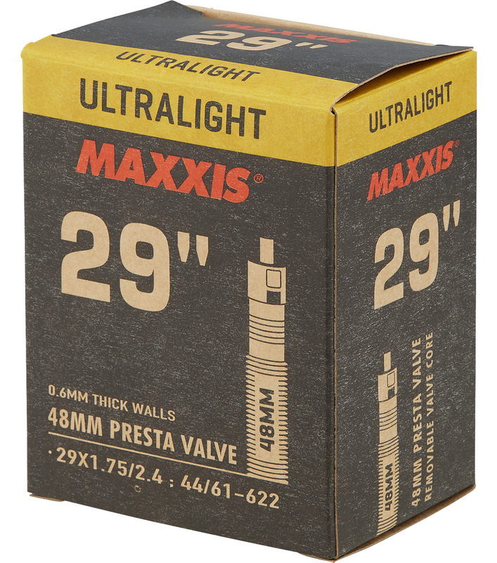 фото Велокамера maxxis ultralight 29x1.75/2.4 (44/61-622) 0.6 велониппель 48мм