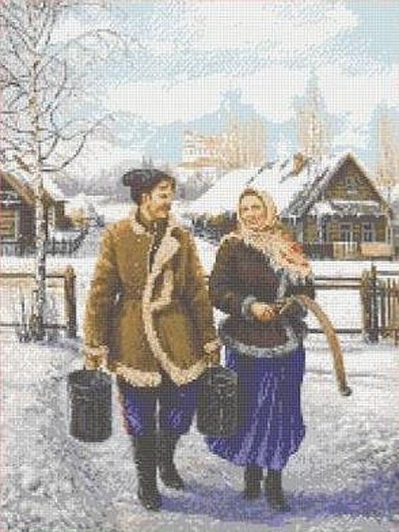 

Рисунок на ткани «Казак и казачка»