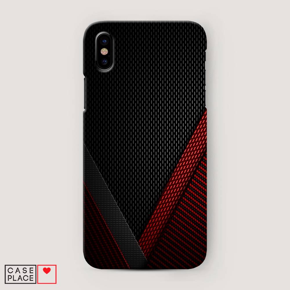 

Пластиковый чехол "Красный карбон" на Apple iPhone XS Max (10S Max), 11920-2