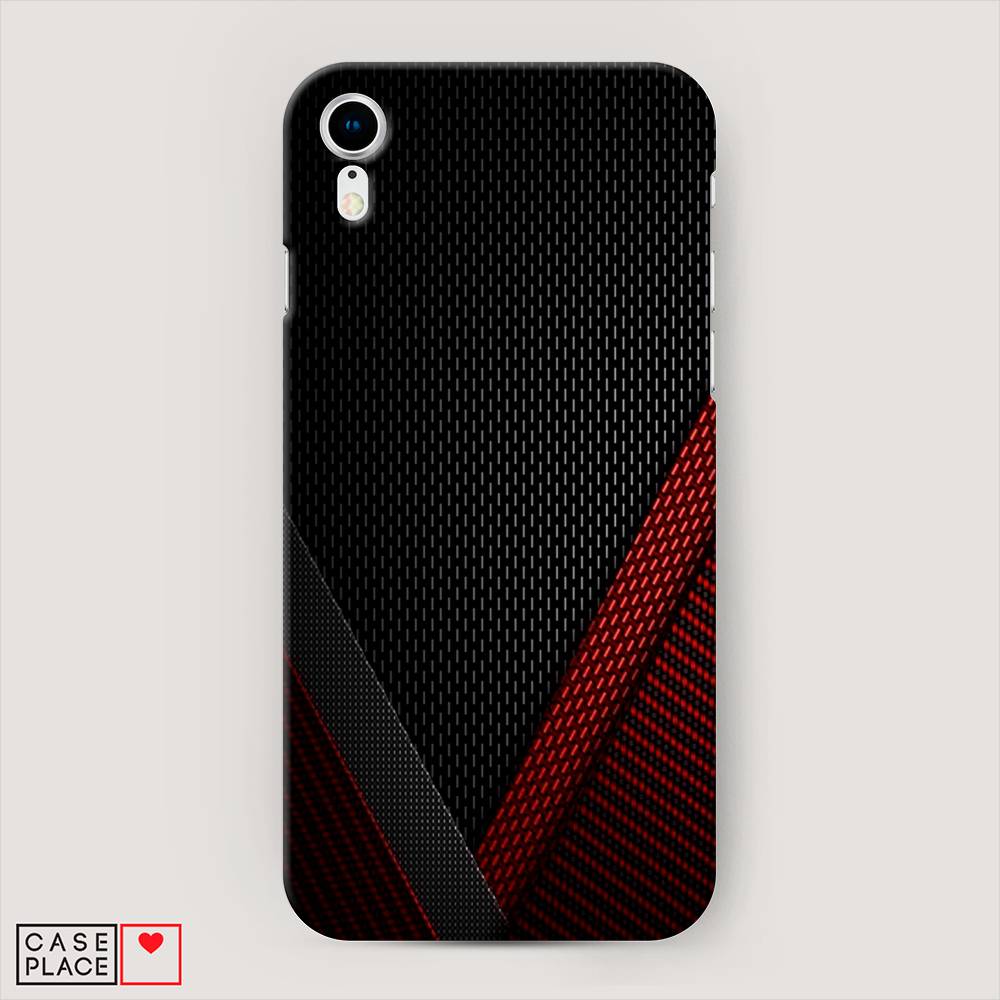 

Пластиковый чехол "Красный карбон" на Apple iPhone XR (10R), 12020-2