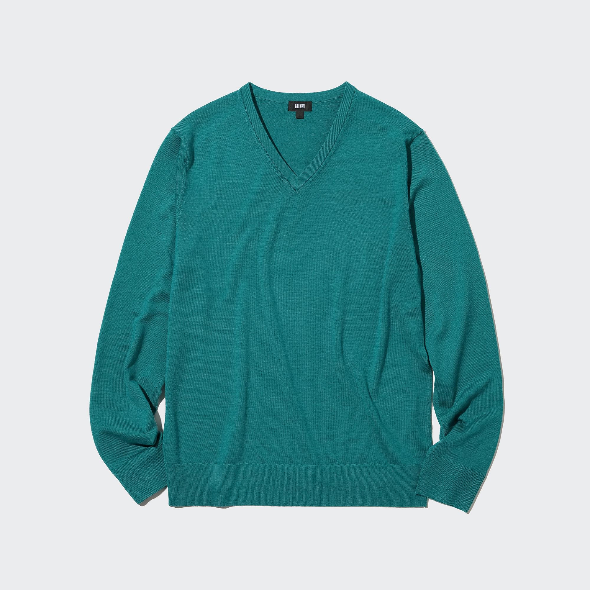 Пуловер мужской UNIQLO 450536COL54 зеленый S (доставка из-за рубежа)