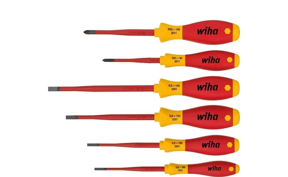 Набор отверток Wiha SoftFinish electric slimFix Шлиц, Phillips, 6 предм. wih35389