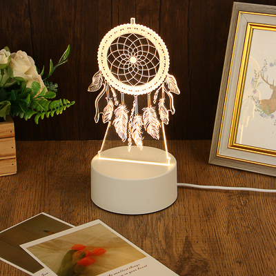 

Светильник с LED подсветкой "Ловец снов", USB, один режим свечения, 17x15см акрил, пластик, Белый, 476-369