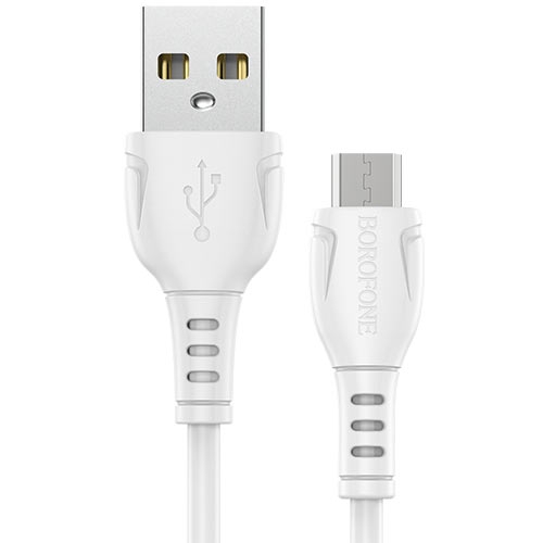 

Кабель USB2.0 Am-microB Borofone BX51 White, белый - 1 метр, 2шт.
