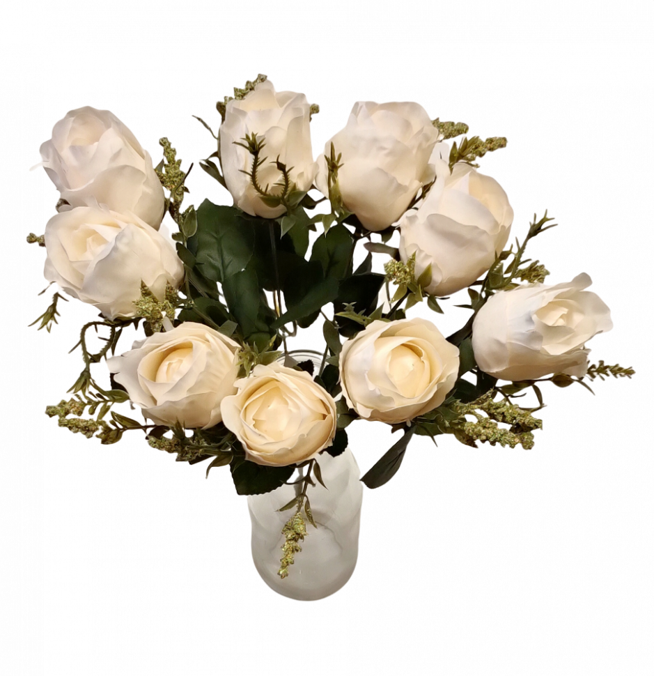 

Цветы искусственные Розы Белые, ROSE42