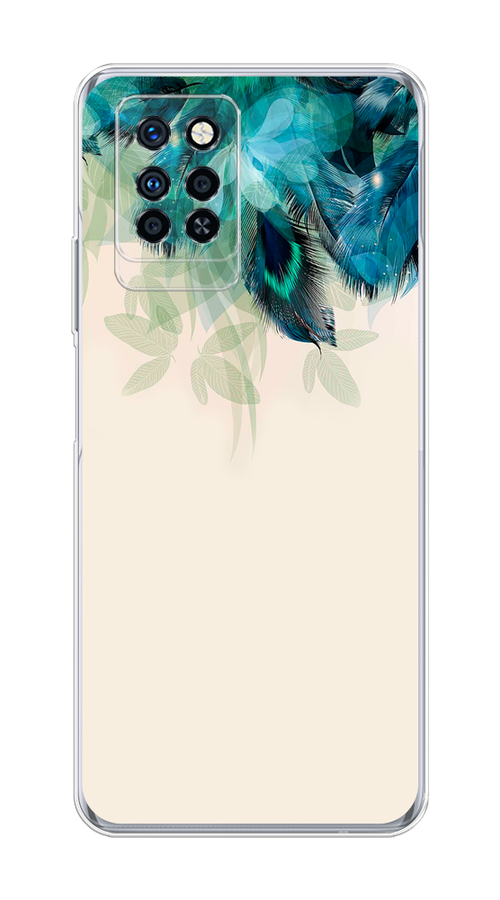 

Чехол Awog на Infinix Note 10 Pro "Перья голубого цвета", Разноцветный, 3100150-2