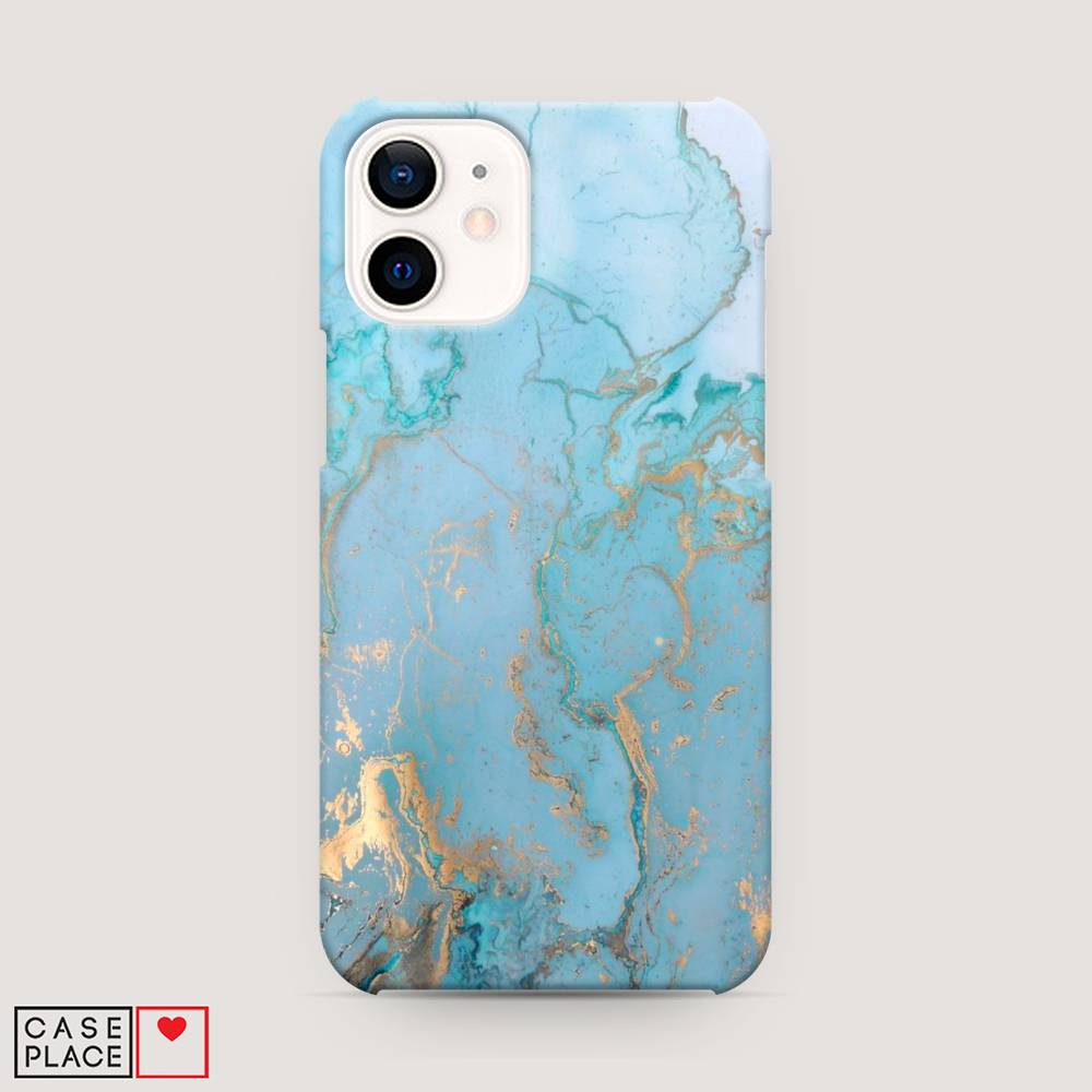 

Пластиковый чехол "Голубой мрамор рисунок" на Apple iPhone 12 mini, 12620-2