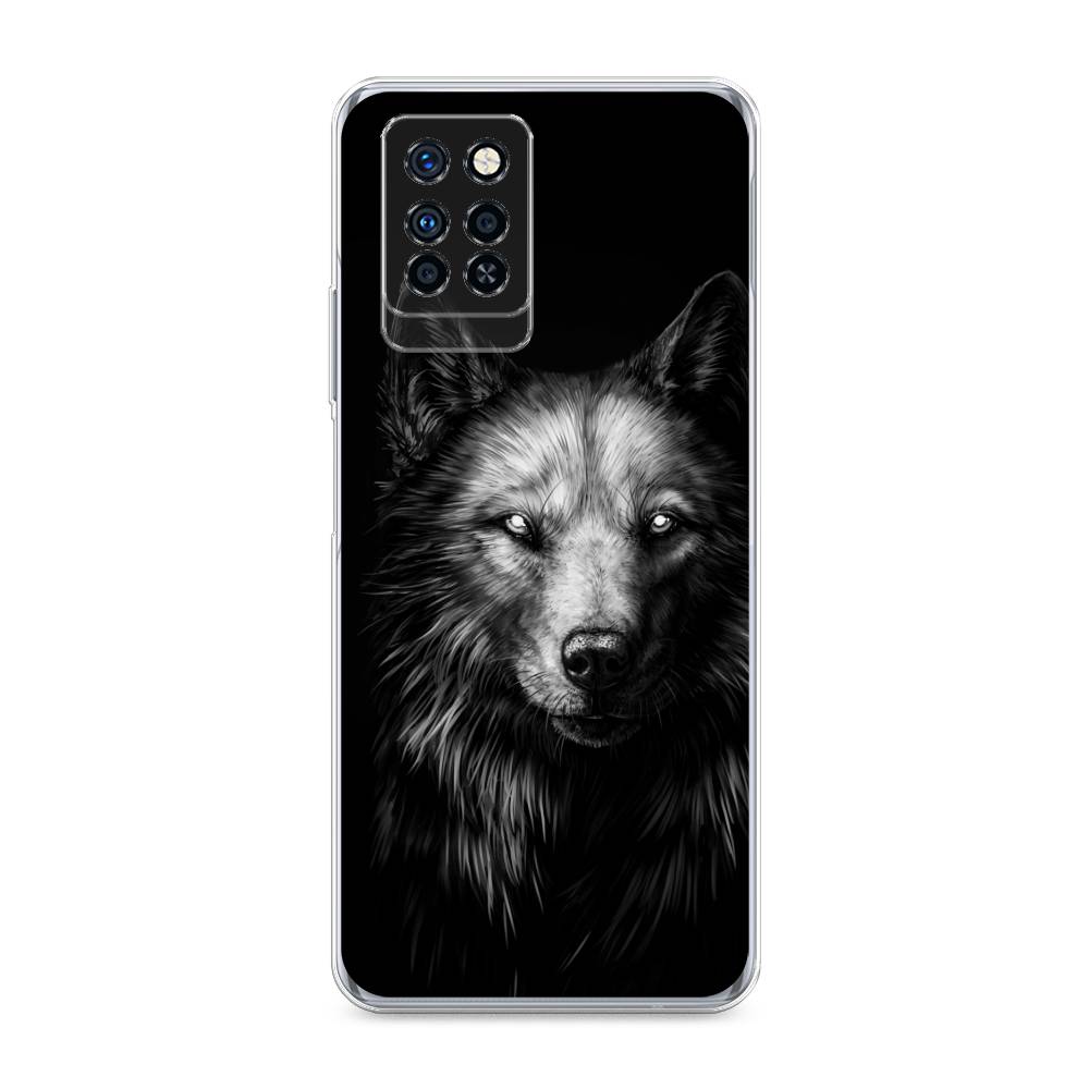 фото Чехол awog "волк черно белый" для infinix note 10 pro