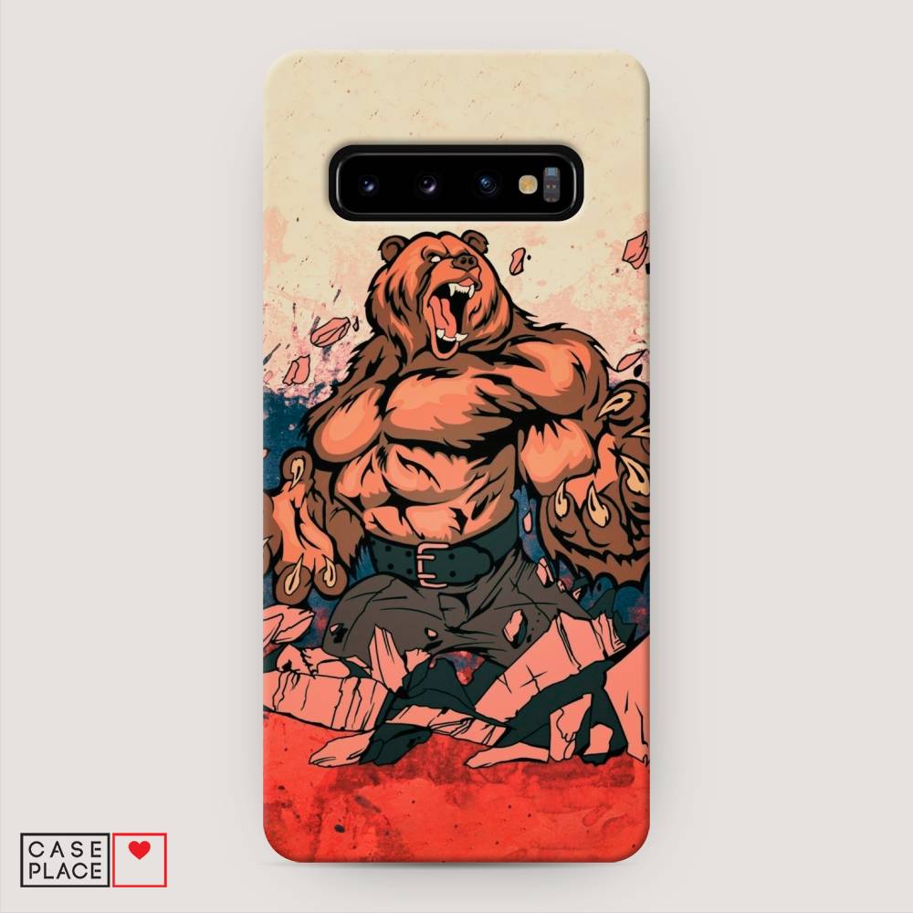 

Пластиковый чехол "Медведь с флагом РФ" на Samsung Galaxy S10 +, 27120-1