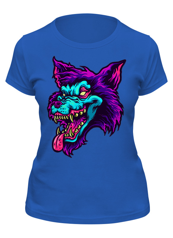 

Футболка женская Printio Were wolf синяя XL, Синий, Were wolf