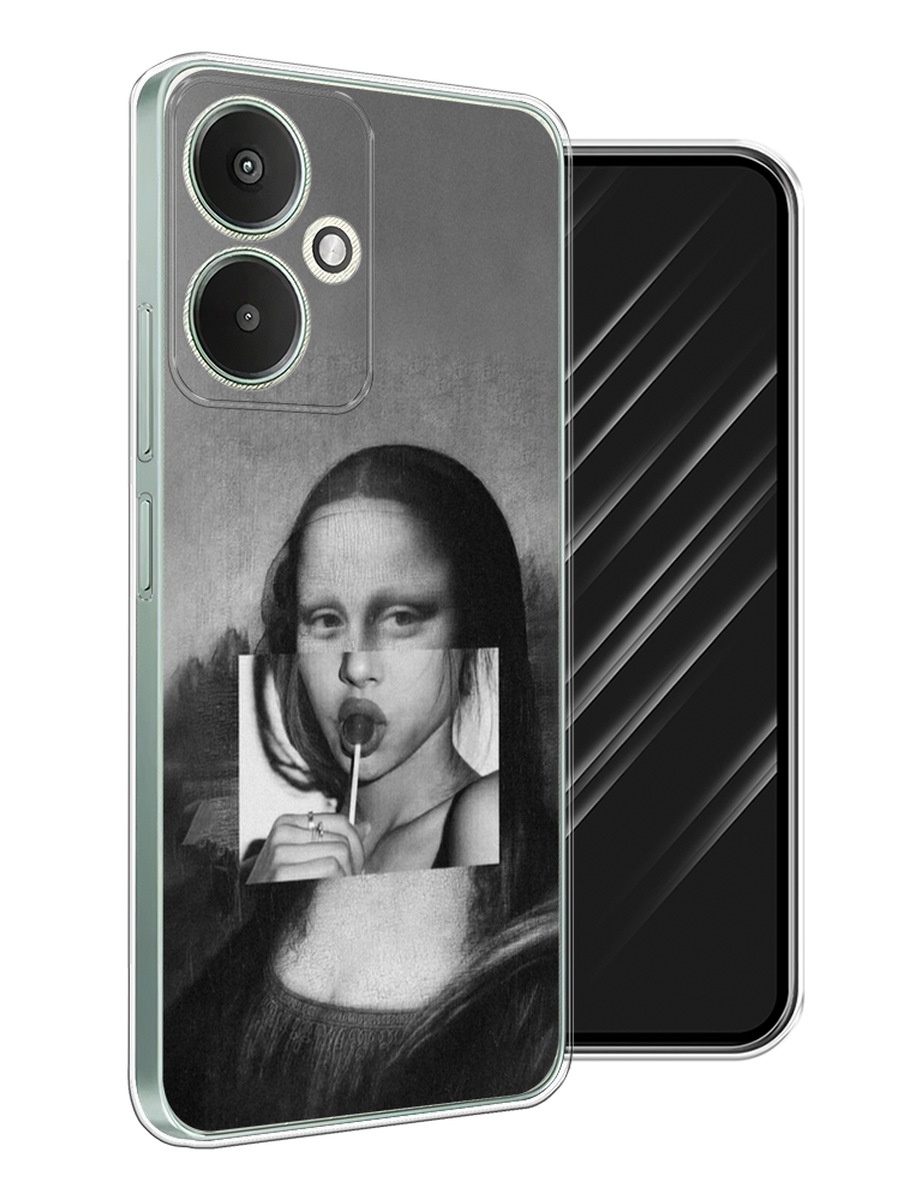 

Чехол Awog на Xiaomi Redmi 13C 5G "Mona Lisa sucking lollipop", Серый, 321150-1