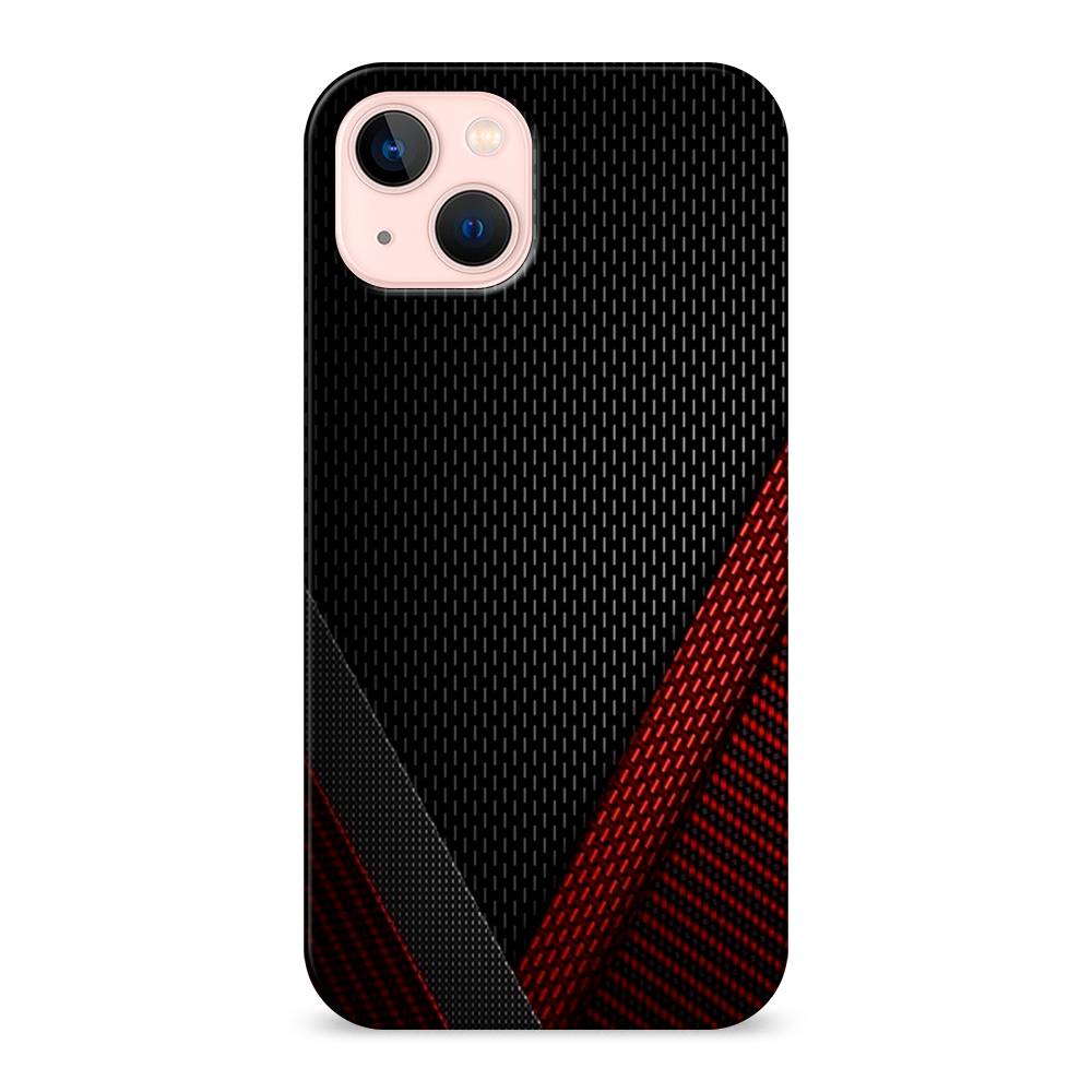 

Пластиковый чехол "Красный карбон" на Apple iPhone 13, 14220-2