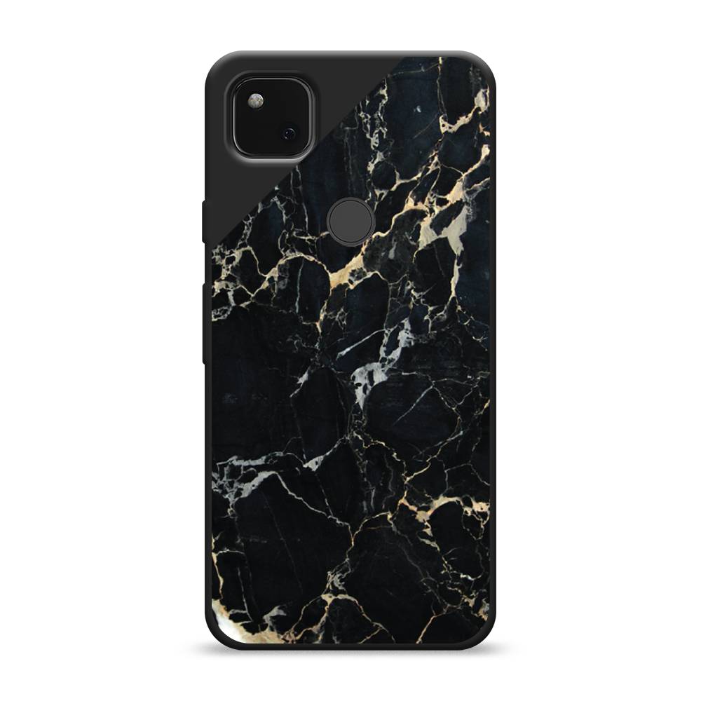 

Матовый силиконовый чехол "Черный мрамор уголок" на Google Pixel 4A
