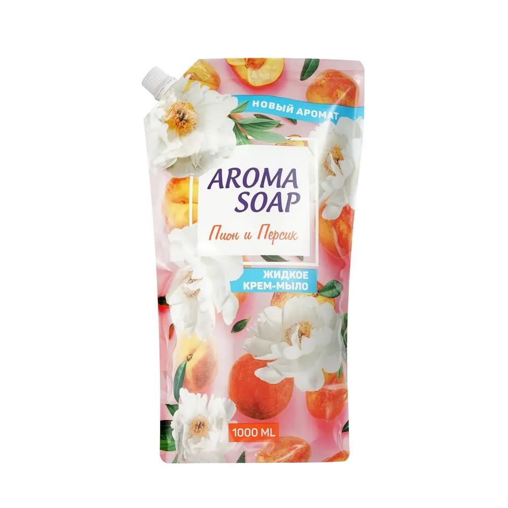 Туалетное мыло жидкое Aroma Soap Пион и персик 1 л 123₽