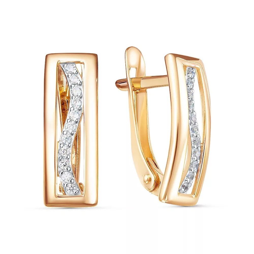 

Серьги из золота 585Gold 302007402, фианит, 302007402