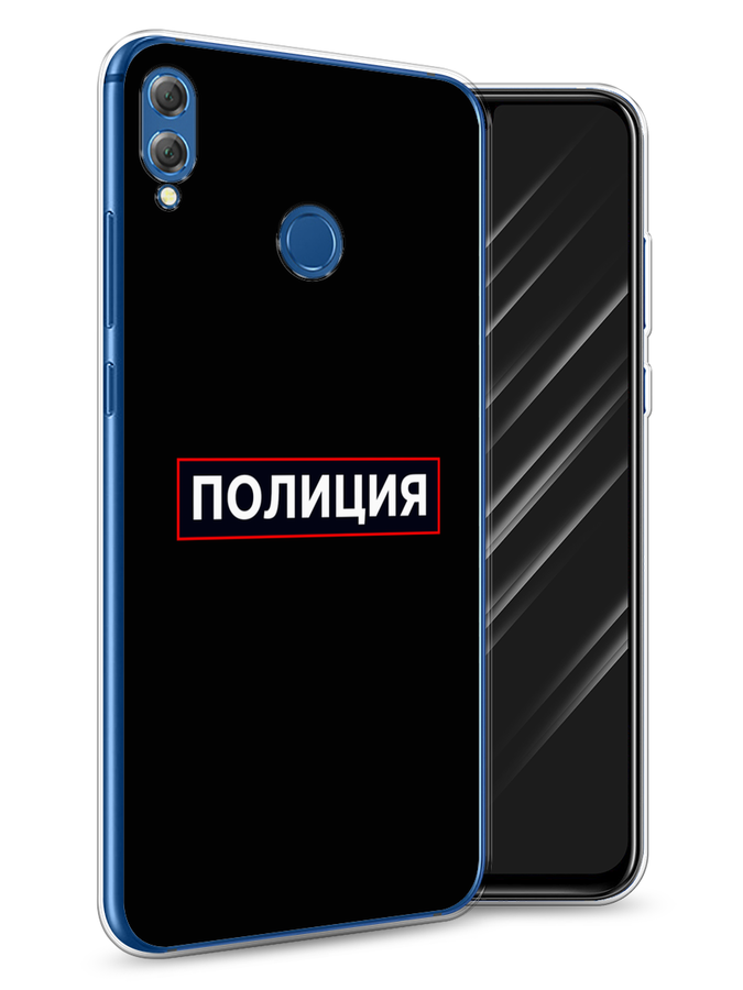 

Чехол Awog на Honor 8X "Police logo", Черный;белый;красный, 66750-5