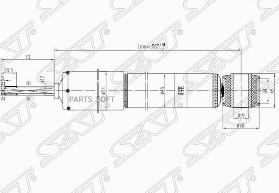 

SAT Амортизатор задний TOYOTA LAND CRUISER PRADO 120/4RUNNER/SURF/HILUX 02-09 LH=RH