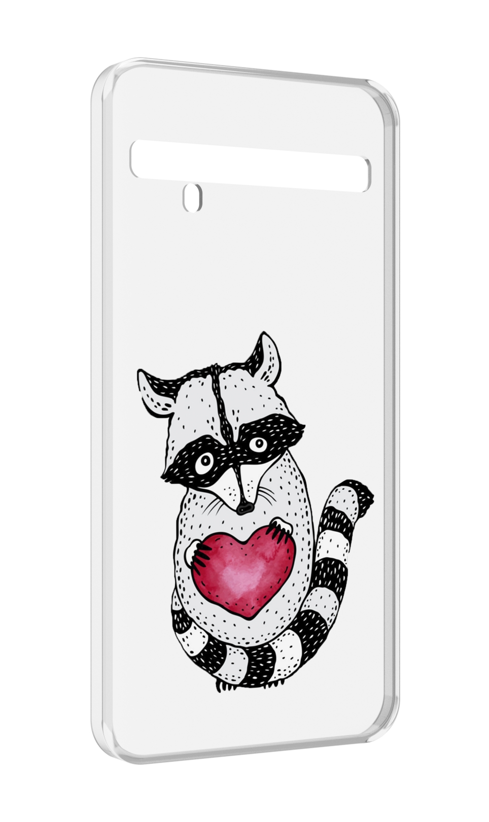 

Чехол MyPads Енот с сердечком для TCL 10 Pro / TCL 10 + Plus, Прозрачный, Tocco