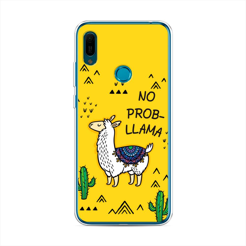 

Чехол Awog на Huawei Y6 2019 "No probLLama", Желтый;черный;синий, 68650-2