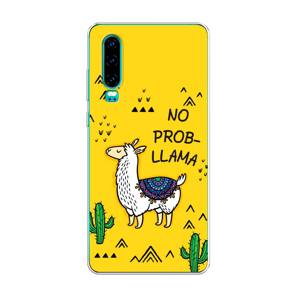 

Чехол Awog на Huawei P30 "No probLLama", Желтый;черный;синий, 68550-2