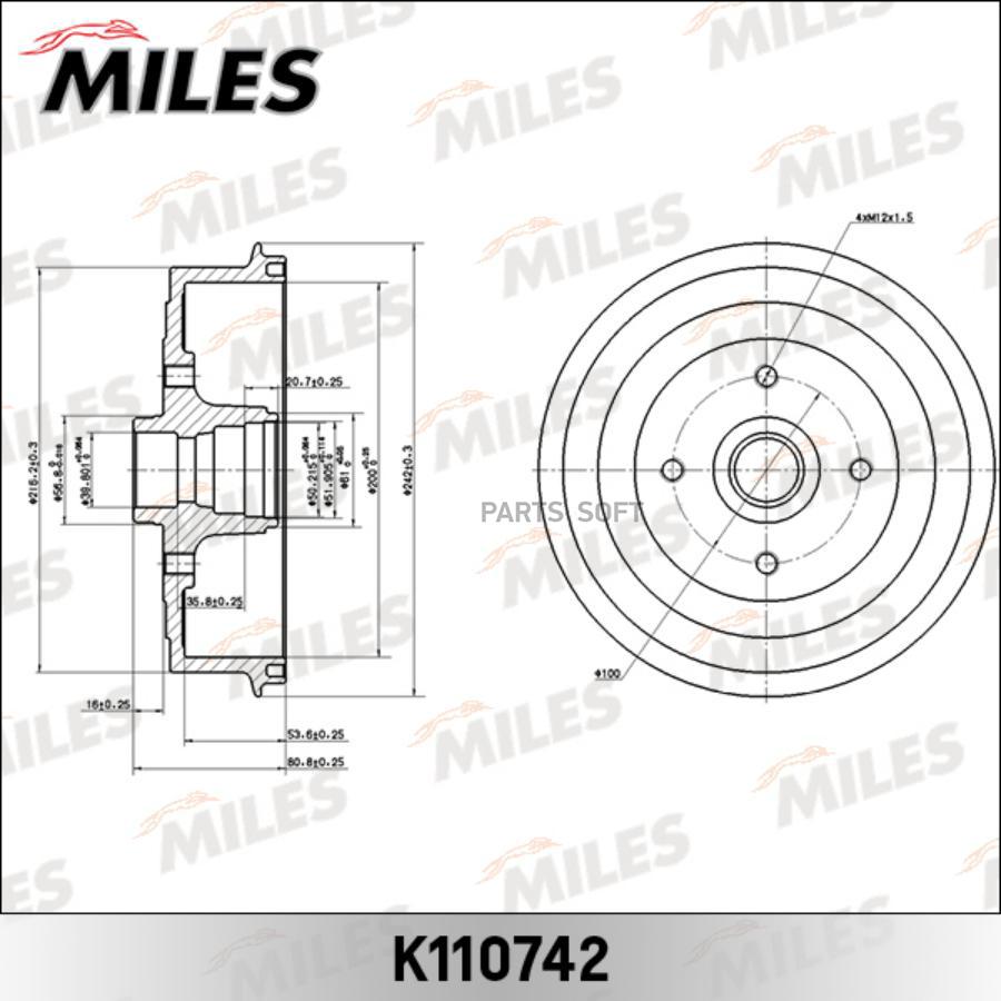 

Барабан Тормозной Daewoo Lanos 05- Со Ступицей Miles арт. K110742