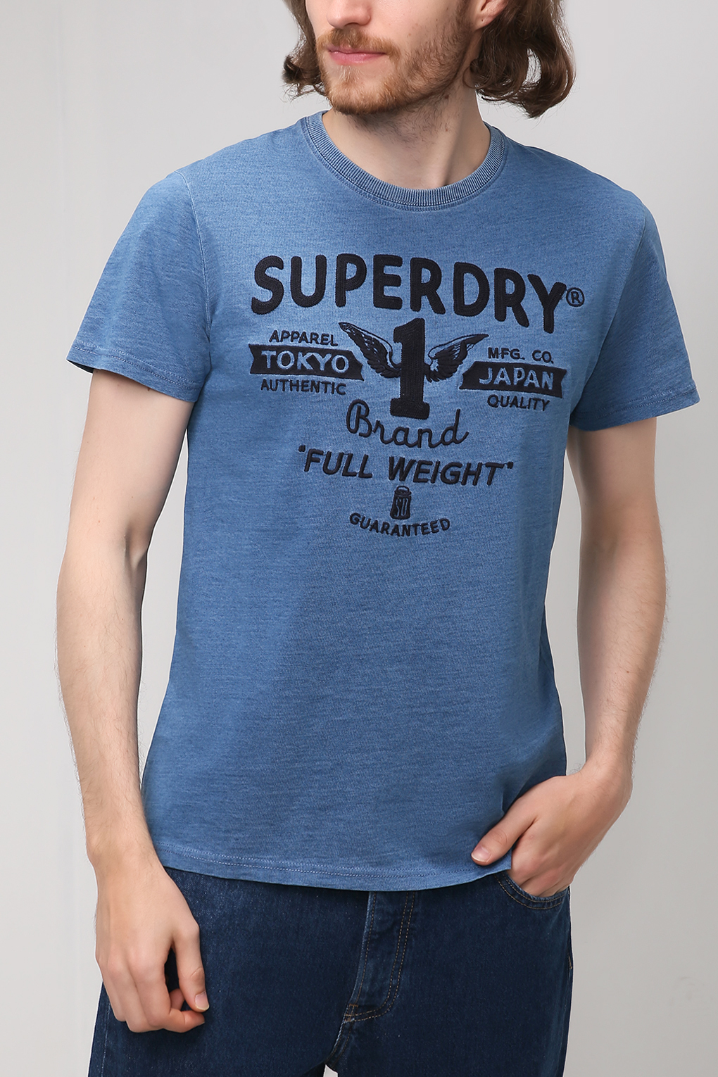 фото Футболка мужская superdry m1011206a синяя 2xl